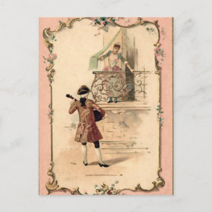 Illustration Vintager Liebhaber Postkarte