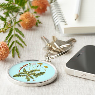 Illustration Vintager Löwenzahn Schlüsselanhänger