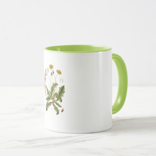 Illustration Vintager Löwenzahn Tasse (VorderseiteRechts)