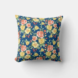 Illustration Vintager Rose Muster Kissen