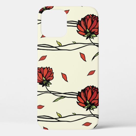 Illustration Vintager roter Blume Case-Mate iPhone Hülle (Rückseite)