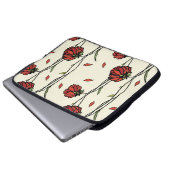 Illustration Vintager roter Blume Laptopschutzhülle (Vorne Knopf)