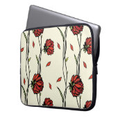 Illustration Vintager roter Blume Laptopschutzhülle (Vorderseite Links)