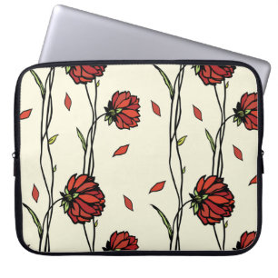 Illustration Vintager roter Blume Laptopschutzhülle