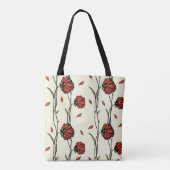 Illustration Vintager roter Blume Tasche (Rückseite)