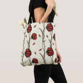 Illustration Vintager roter Blume Tasche (Von Nahem)