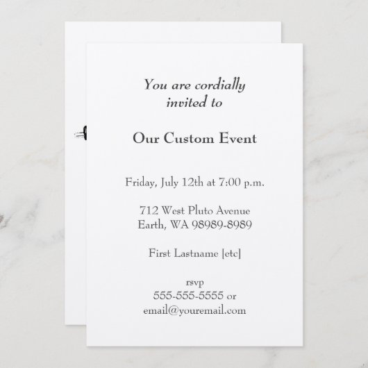 Illustration Vintager Schreibmaschinen Einladung (Vorne/Hinten)