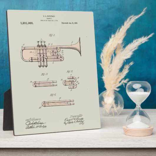 Illustration Vintager Trumpet Fotoplatte (Seite)