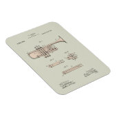 Illustration Vintager Trumpet Magnet (Rechte Seite)