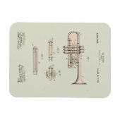 Illustration Vintager Trumpet Magnet (Horizontal)