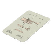 Illustration Vintager Trumpet Magnet (Linke Seite)