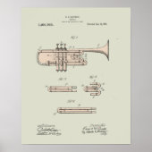 Illustration Vintager Trumpet Poster (Vorne)