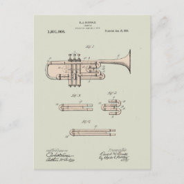 Illustration Vintager Trumpet Postkarte