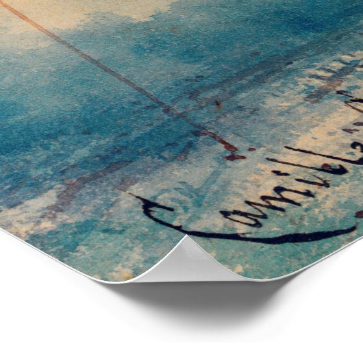 Illustration Vintages Frankreich Poster (Ecke)