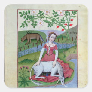 Illustration vom 'Buch der einfachen Medizin Quadratischer Aufkleber