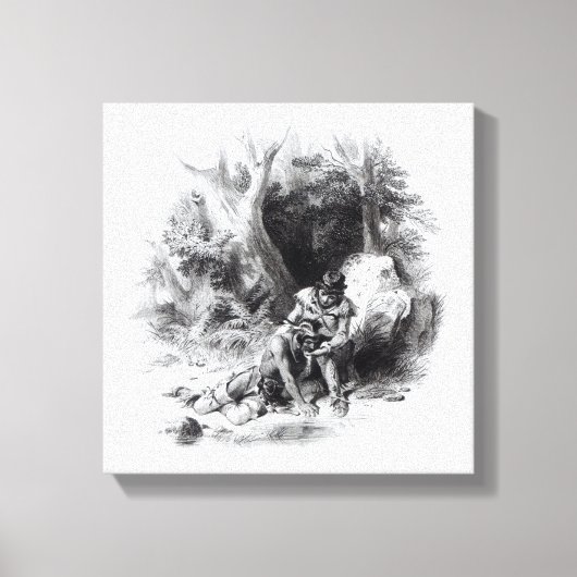 Illustration vom "Letzten der Mohikaner" Leinwanddruck (Vorderseite)