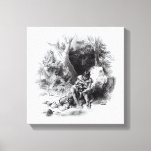 Illustration vom "Letzten der Mohikaner" Leinwanddruck