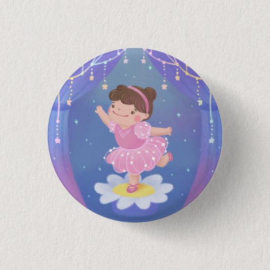 Illustration vom Traum einer Ballerina Button (Vorderseite)