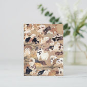 Illustration von 100 Hunden durch Ito Jakuchu Postkarte (Stehend Vorderseite)