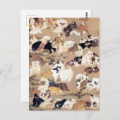 Illustration von 100 Hunden durch Ito Jakuchu Postkarte (Vorne/Hinten)