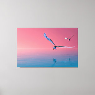 Illustration von Adlern in farbigen Leinwand Kunst