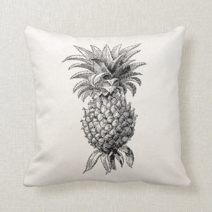 Illustration von Ananas aus der viktorianischen Ze Kissen