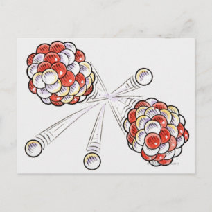 Illustration von Atome und Neutronen, getrennt Postkarte