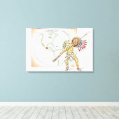 Illustration von Aztec Jaguar Warrior Leinwanddruck (Insitu (Holzboden))