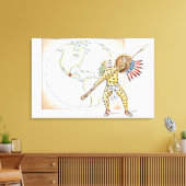 Illustration von Aztec Jaguar Warrior Leinwanddruck (Insitu (Wohnzimmer))