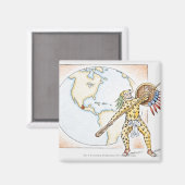 Illustration von Aztec Jaguar Warrior Magnet (Vorderseite/Rückseite)