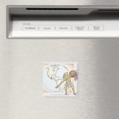 Illustration von Aztec Jaguar Warrior Magnet (In Situ (Geschirrspüler))