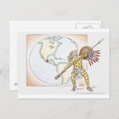 Illustration von Aztec Jaguar Warrior Postkarte (Vorne/Hinten)