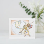 Illustration von Aztec Jaguar Warrior Postkarte (Stehend Vorderseite)