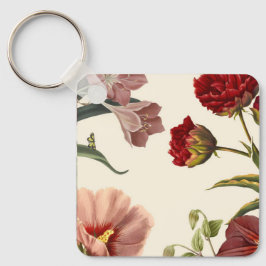 Illustration von blühenden Blumen im Vintage-Stil Schlüsselanhänger