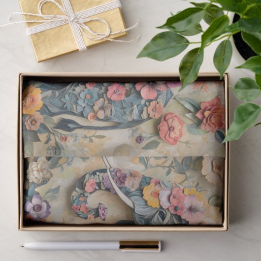 Illustration von BlumenElefanten Seidenpapier (Geschenk)