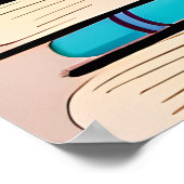 Illustration von Büchern und Blume Digitale Kunst Poster (Ecke)