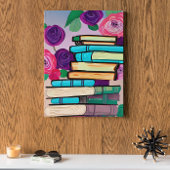 Illustration von Büchern und Blume Digitale Kunst Poster