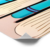 Illustration von Büchern und Blume Digitale Kunst Poster (Ecke)