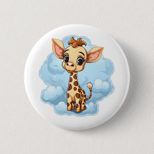 Illustration von Cartoon-Giraffen Button