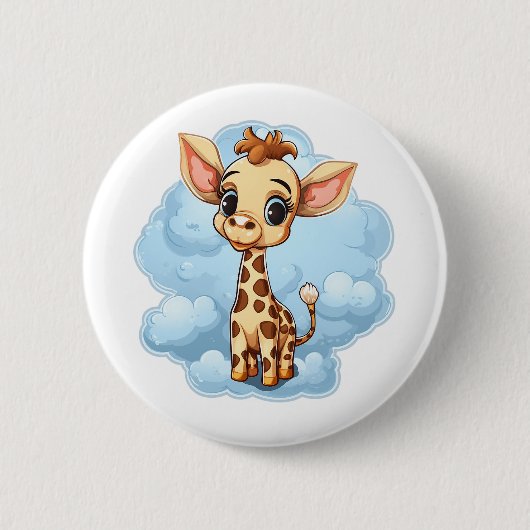 Illustration von Cartoon-Giraffen Button (Vorderseite)