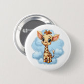 Illustration von Cartoon-Giraffen Button (Vorne & Hinten)