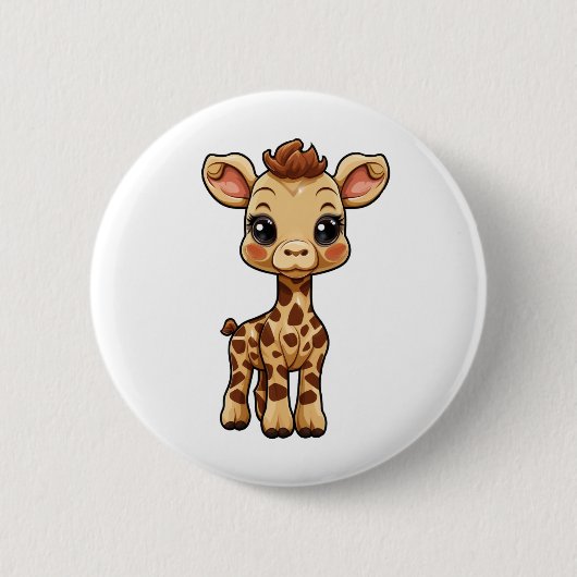 Illustration von Cartoon-Giraffen Button (Vorderseite)