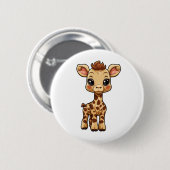Illustration von Cartoon-Giraffen Button (Vorne & Hinten)