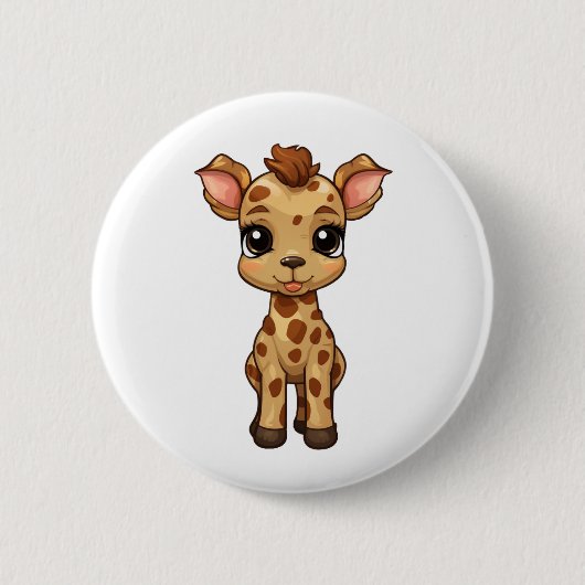 Illustration von Cartoon-Giraffen Button (Vorderseite)