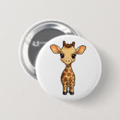 Illustration von Cartoon-Giraffen Button (Vorne & Hinten)