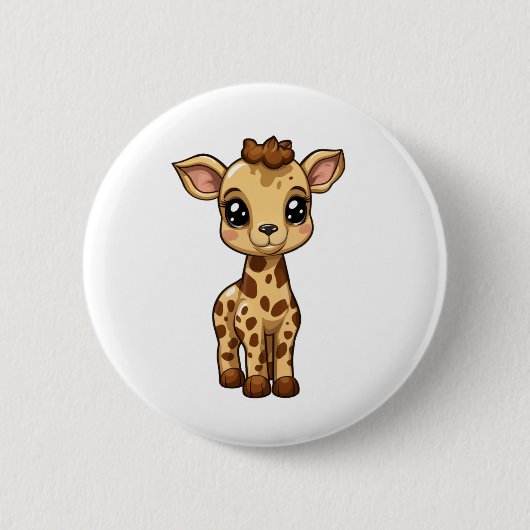 Illustration von Cartoon-Giraffen Button (Vorderseite)