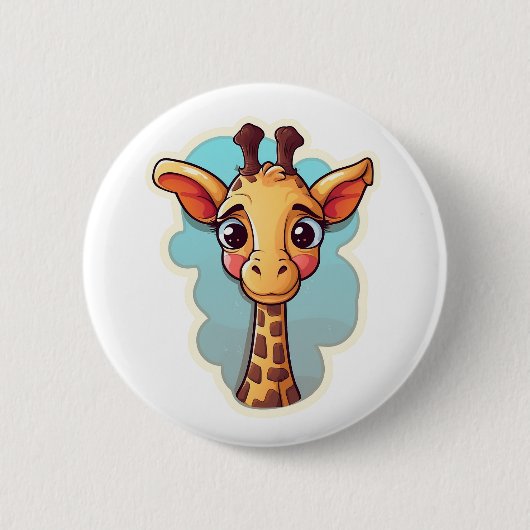 Illustration von Cartoon-Giraffen Button (Vorderseite)