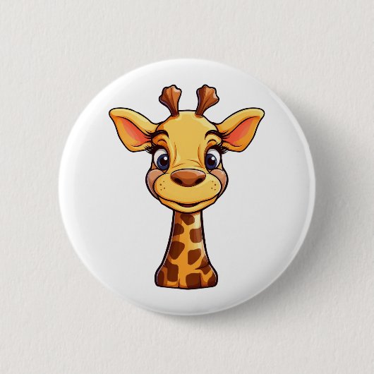 Illustration von Cartoon-Giraffen Button (Vorderseite)
