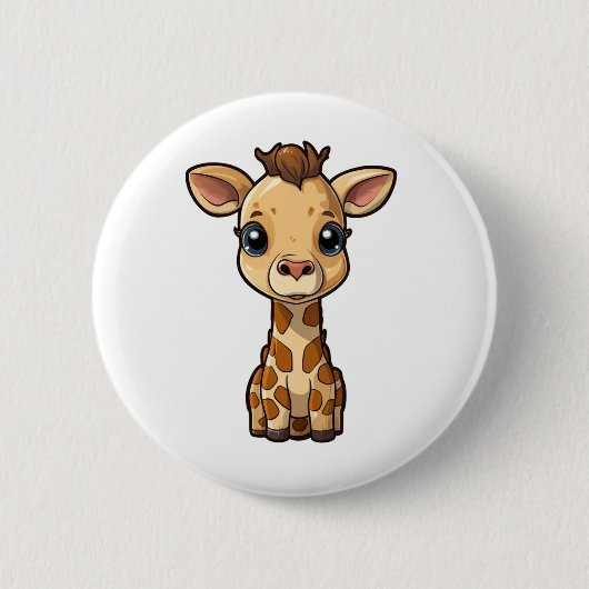 Illustration von Cartoon-Giraffen Button (Vorderseite)