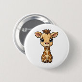 Illustration von Cartoon-Giraffen Button (Vorne & Hinten)